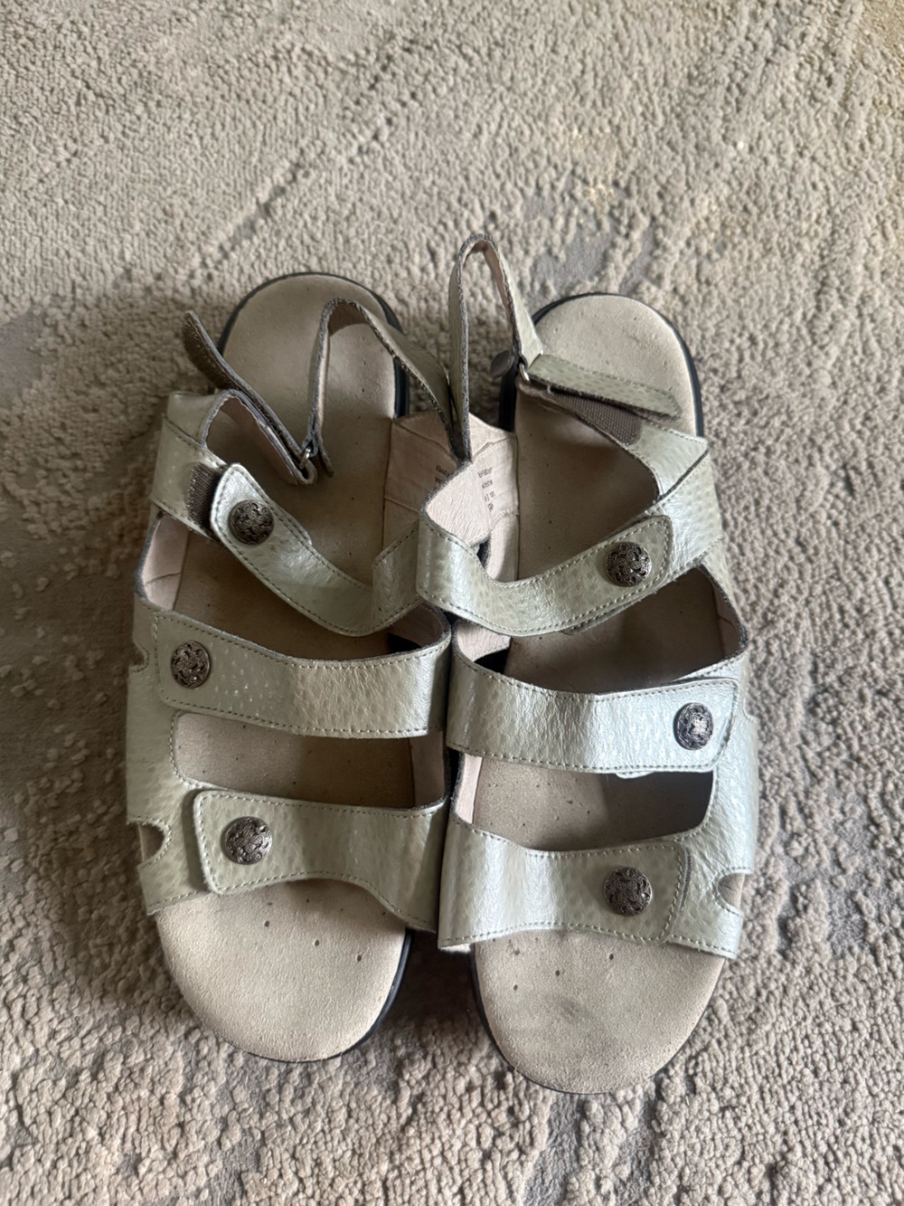 Propét Bahama Sandals straps orthopedic shoes comfort reptile silver 12